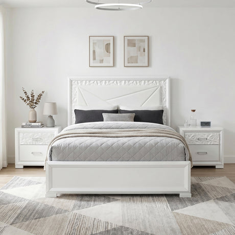 Luna Pearl White Glam Bedroom Set from Homelegance - Luna Furniture