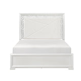 Luna Pearl White LED King Bed