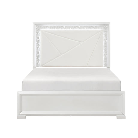Luna Pearl White LED Queen Bed from Homelegance - Luna Furniture