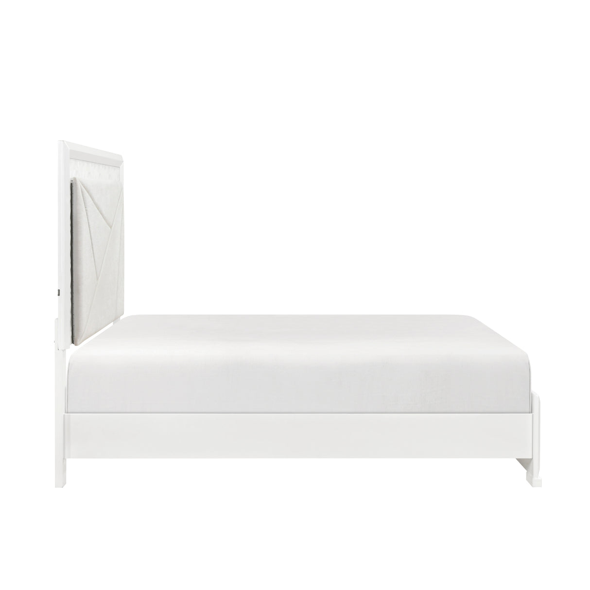 Luna Pearl White LED Full Bed