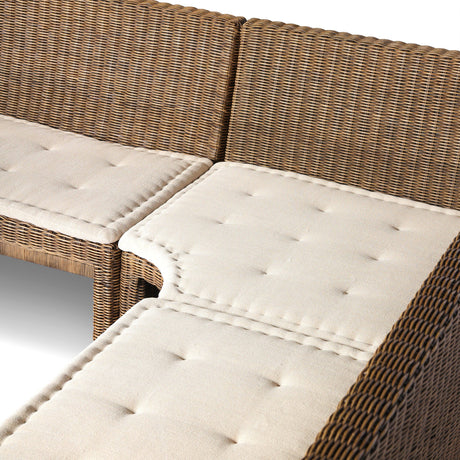 Senna Dining Banquette L-Shape in Broadway Dune from Four Hands - Luna Furniture