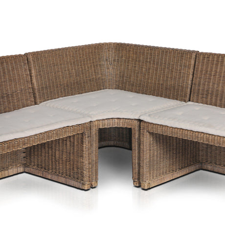 Senna Dining Banquette L-Shape in Broadway Dune from Four Hands - Luna Furniture
