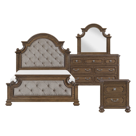 Wengen Brown 4pc Set (QB+NS+DR+MR) from Homelegance - Luna Furniture