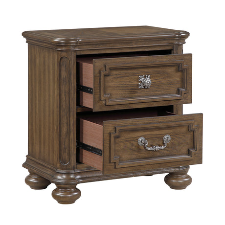Wengen Brown 4pc Set (QB+NS+DR+MR) from Homelegance - Luna Furniture