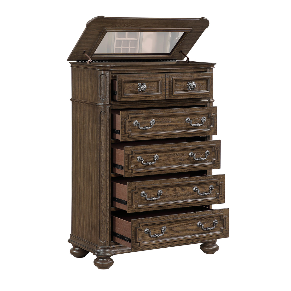 Wengen Brown 4pc Set (QB+NS+DR+MR) from Homelegance - Luna Furniture