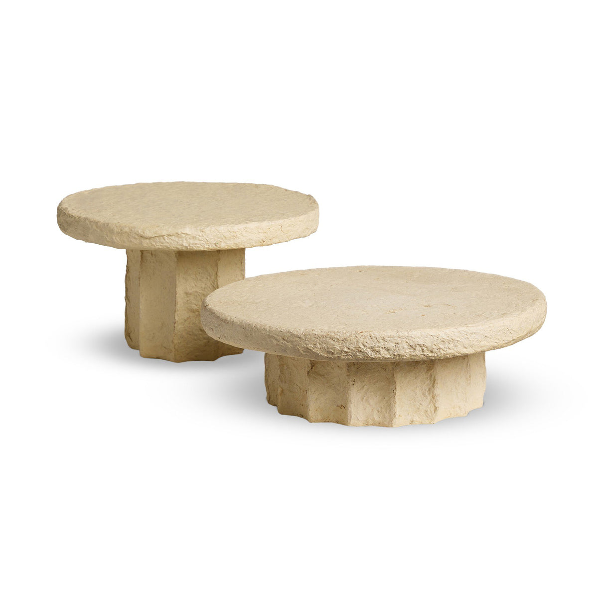Sumba Pedestal Set in Natural Paper Mache from Four Hands - Luna Furniture