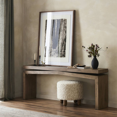 Matthes Console Table - 60" in Rustic Grey Veneer from Four Hands - Luna Furniture