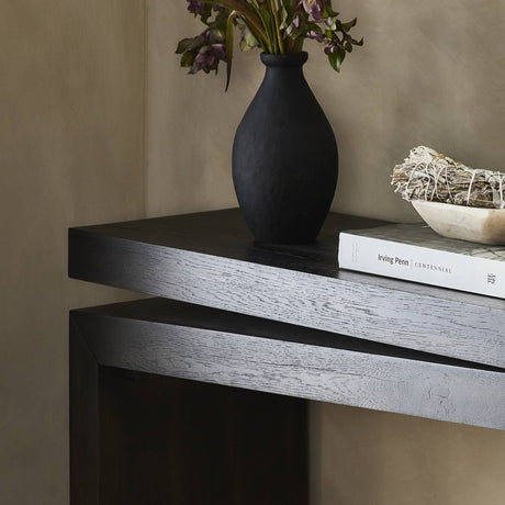 Matthes Console Table - 60" in Smoked Black Veneer from Four Hands - Luna Furniture