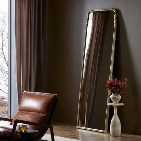 Loire Floor Mirror in Antiqued Gold Leaf from Four Hands - Luna Furniture