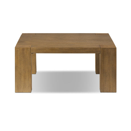 Emeli Square Coffee Table in Tawny Rubberwood Veneer from Four Hands - Luna Furniture