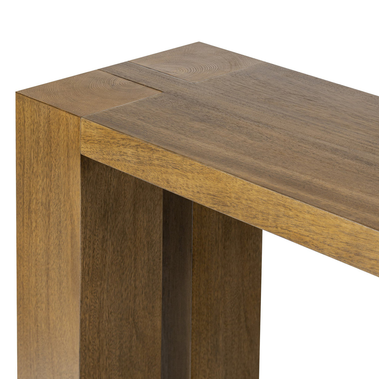 Emeli Console Table in Tawny Rubberwood Veneer from Four Hands - Luna Furniture