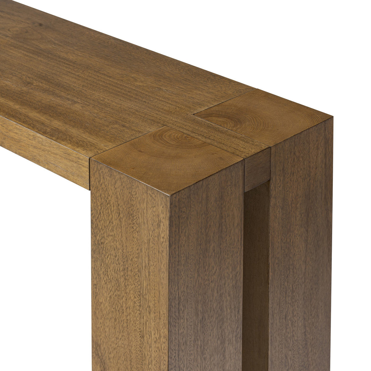 Emeli Console Table in Tawny Rubberwood Veneer from Four Hands - Luna Furniture