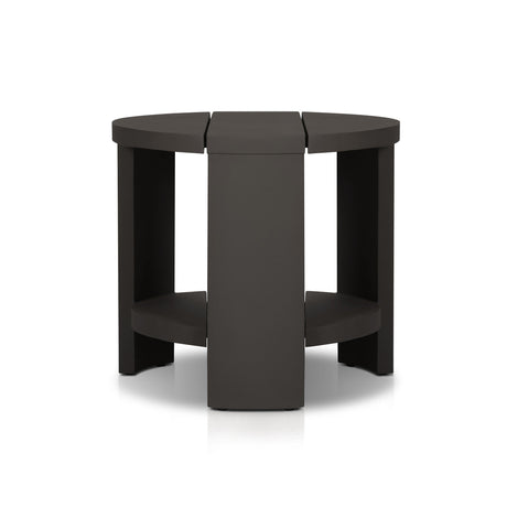 Roca Outdoor Round Metal End Table in Bronze from Four Hands - Luna Furniture