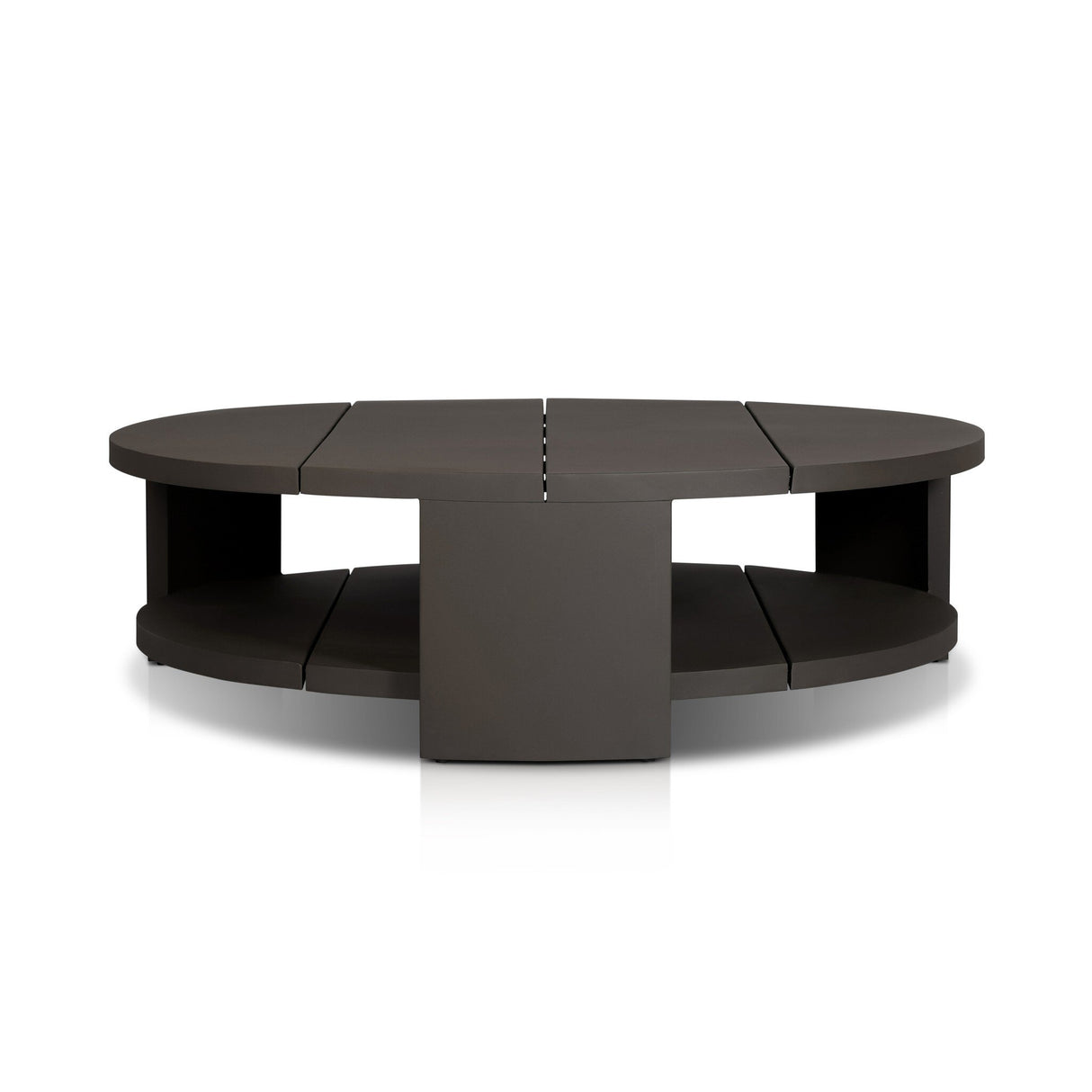 Roca Outdoor Round Metal Coffee Table in Bronze from Four Hands - Luna Furniture