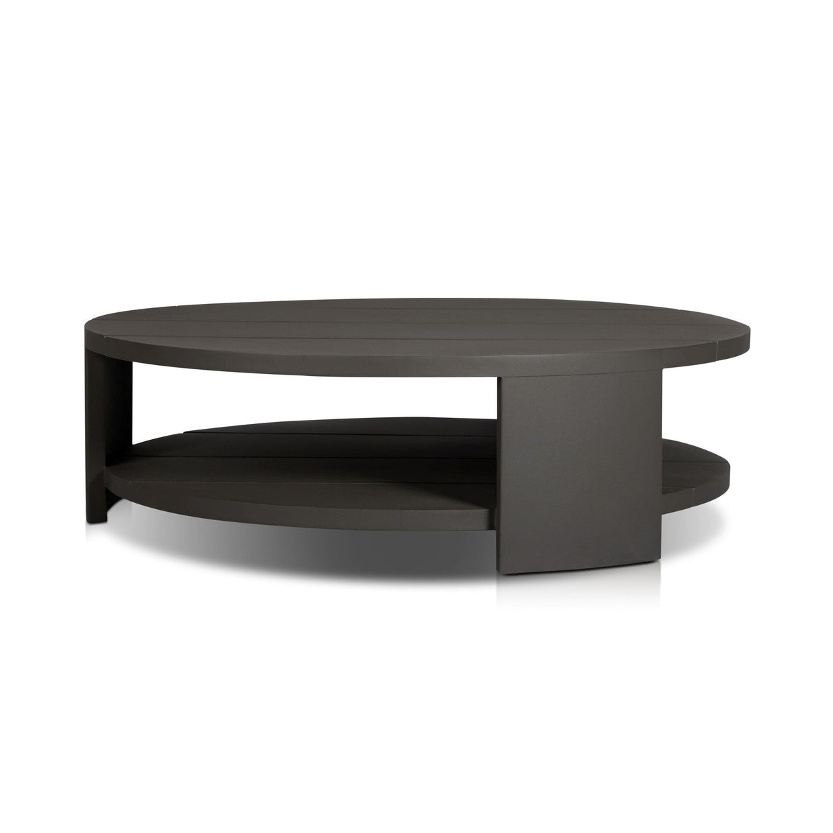Roca Outdoor Round Metal Coffee Table in Bronze from Four Hands - Luna Furniture
