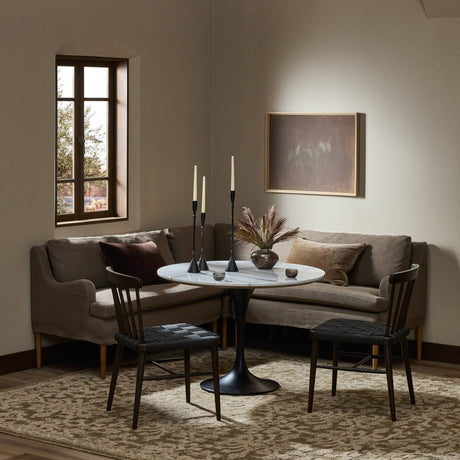 Aurelia Dining Banquette L-Shape in Broadway Coffee from Four Hands - Luna Furniture
