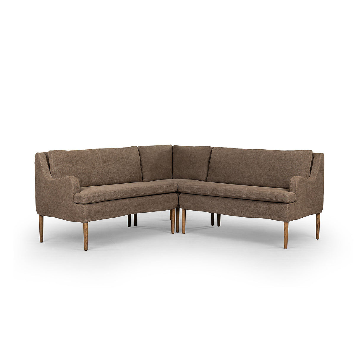 Aurelia Dining Banquette L-Shape in Broadway Coffee from Four Hands - Luna Furniture