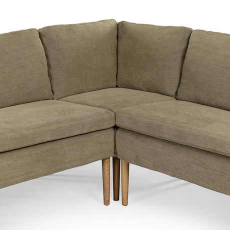 Aurelia Dining Banquette L-Shape in Broadway Olive from Four Hands - Luna Furniture