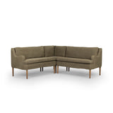 Aurelia Dining Banquette L-Shape in Broadway Olive from Four Hands - Luna Furniture