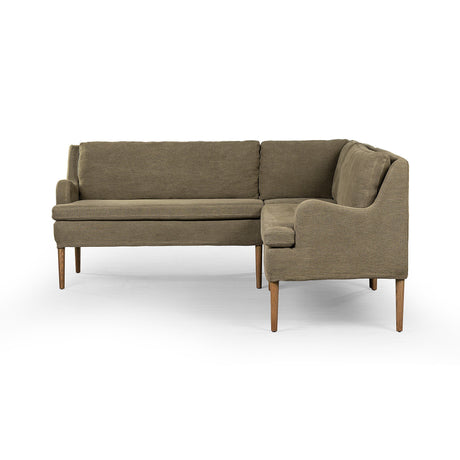 Aurelia Dining Banquette L-Shape in Broadway Olive from Four Hands - Luna Furniture