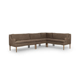 Aurelia Dining Banquette L-Shape in Broadway Coffee from Four Hands - Luna Furniture