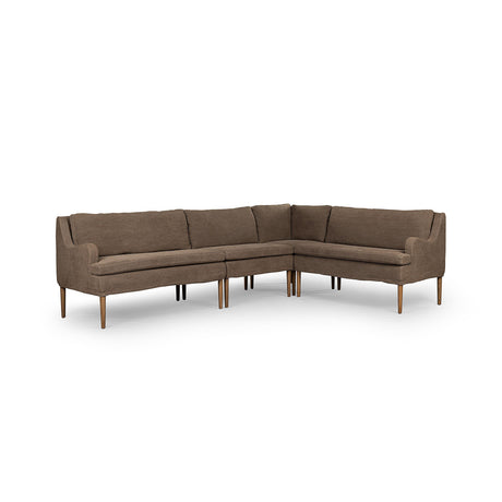 Aurelia Dining Banquette L-Shape in Broadway Coffee from Four Hands - Luna Furniture