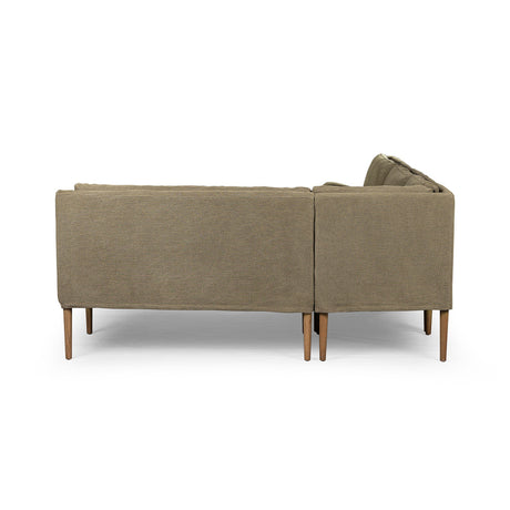 Aurelia Dining Banquette L-Shape in Broadway Olive from Four Hands - Luna Furniture