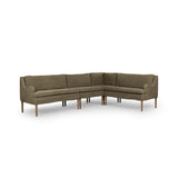 Aurelia Dining Banquette L-Shape in Broadway Olive from Four Hands - Luna Furniture