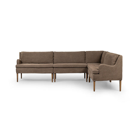 Aurelia Dining Banquette L-Shape in Broadway Coffee from Four Hands - Luna Furniture