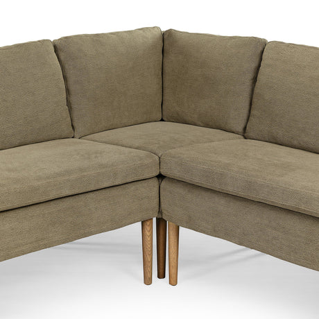 Aurelia Dining Banquette L-Shape in Broadway Olive from Four Hands - Luna Furniture