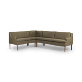 Aurelia Dining Banquette L-Shape in Broadway Olive from Four Hands - Luna Furniture