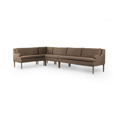 Aurelia Dining Banquette L-Shape in Broadway Coffee from Four Hands - Luna Furniture