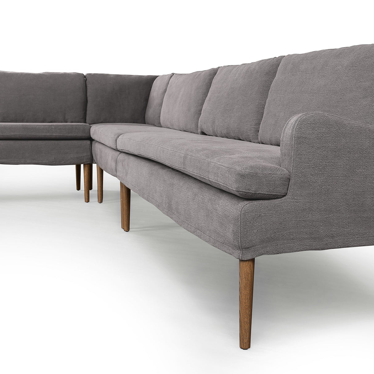 Aurelia Dining Banquette L-Shape in Broadway Denim from Four Hands - Luna Furniture