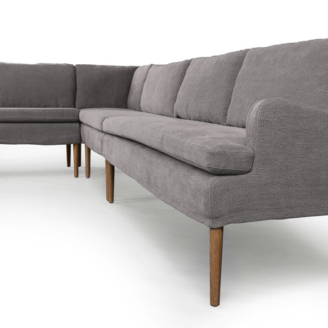 Aurelia Dining Banquette L-Shape in Broadway Denim from Four Hands - Luna Furniture