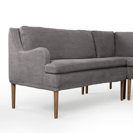 Aurelia Dining Banquette L-Shape in Broadway Denim from Four Hands - Luna Furniture