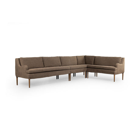 Aurelia Dining Banquette L-Shape in Broadway Coffee from Four Hands - Luna Furniture