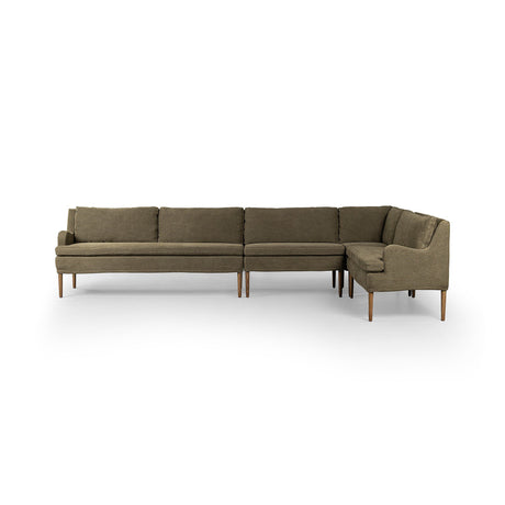 Aurelia Dining Banquette L-Shape in Broadway Olive from Four Hands - Luna Furniture