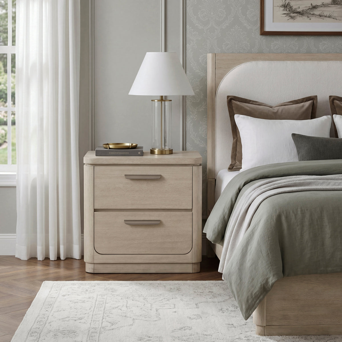 Alita Light Gray Natural Server from Homelegance - Luna Furniture
