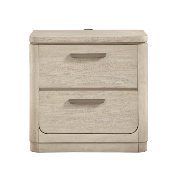 Alita Light Gray Natural Nightstand