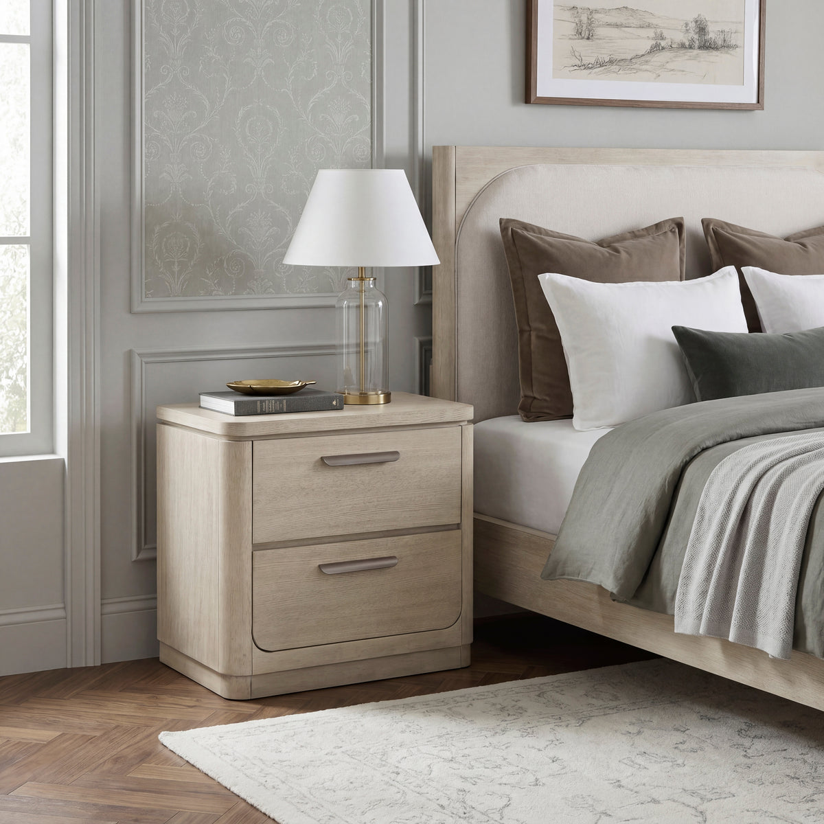 Alita Light Gray Natural Server from Homelegance - Luna Furniture