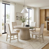 Alita Light Gray Natural Round Dining Table