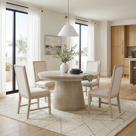 Alita Light Gray Natural Round Dining Room Set from Homelegance - Luna Furniture