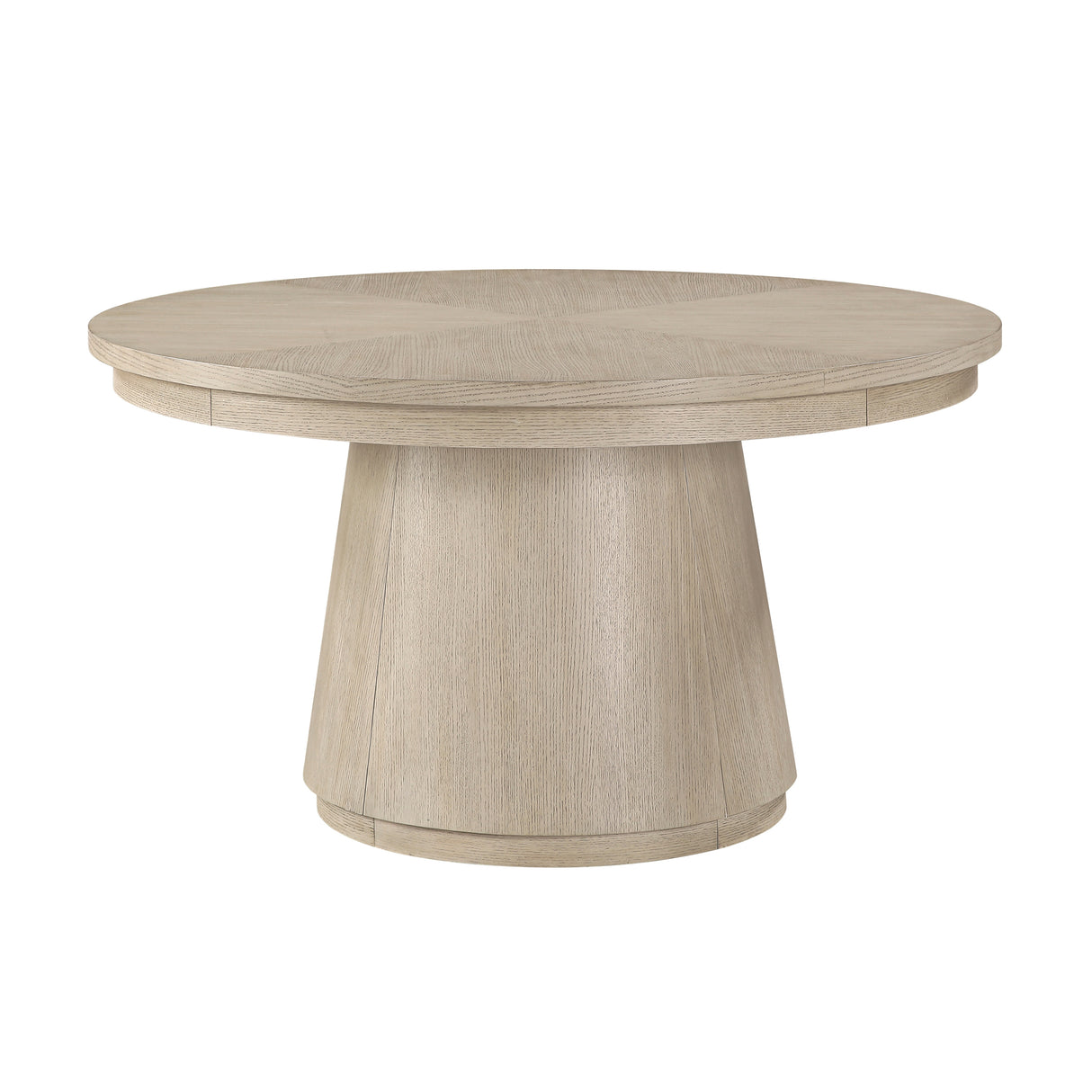 Alita Light Gray Natural Round Dining Table