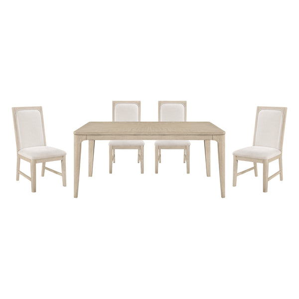 Alita Light Gray Natural 5-Piece Expandable Dining Set
