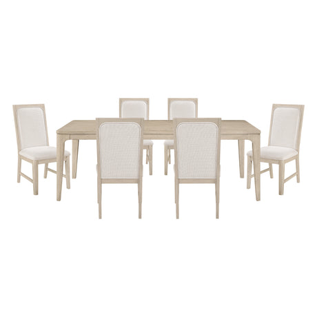 Alita Light Gray Natural 7-Piece Expandable Dining Set from Homelegance - Luna Furniture