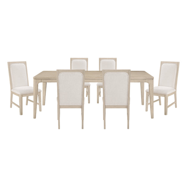 Alita Light Gray Natural 7-Piece Expandable Dining Set