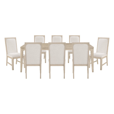 Alita Light Gray Natural 9-Piece Expandable Dining Set from Homelegance - Luna Furniture
