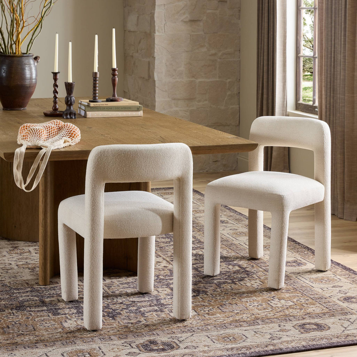 Rodin Dining Chair in Crypton Wayfarer Snow from Four Hands - Luna Furniture