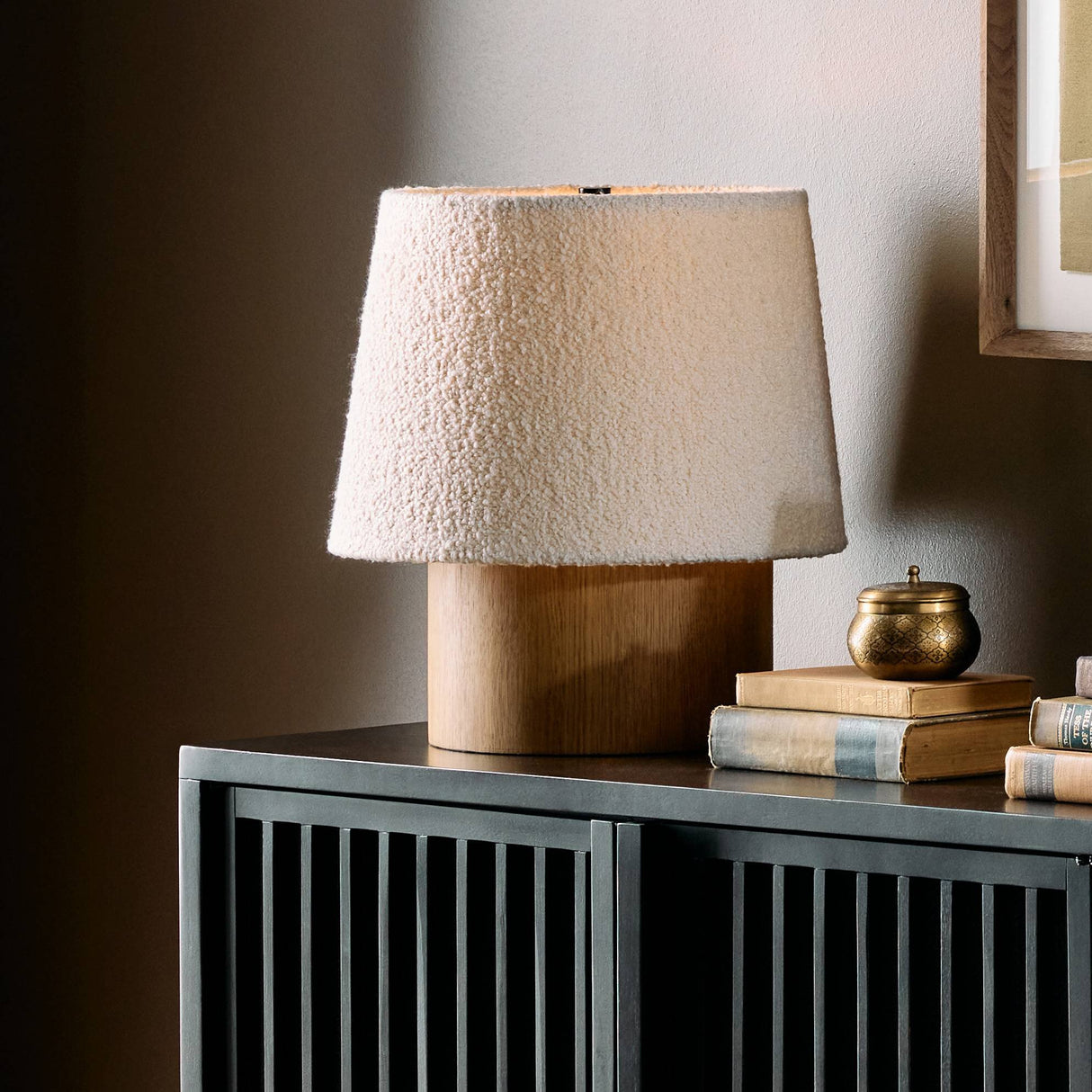 Kenoa Table Lamp in Light Smoked Oak Veneer from Four Hands - Luna Furniture
