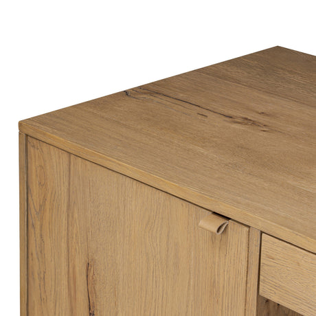 Tula Executive Desk in Worn Oak Veneer from Four Hands - Luna Furniture